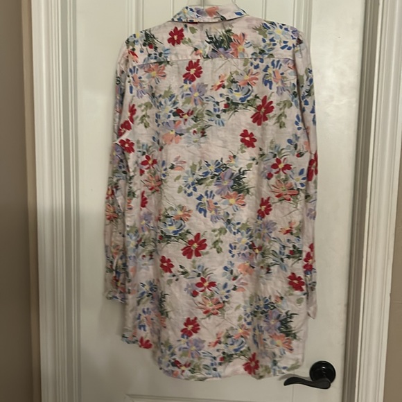 Ralph Lauren 14 Multicolor linen Floral tunic Shirt - Picture 4 of 6
